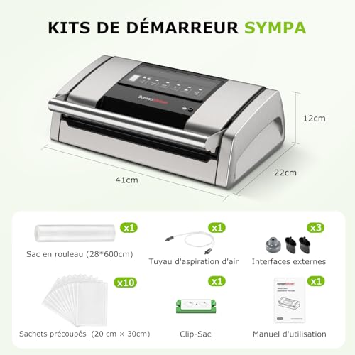Bonsenkitchen Machine Sous Vide Alimentaire 15 L/min, Cutter Intégré,VS5100 – vue 7