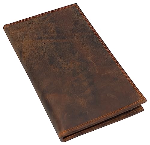 Premium Vintage Leather Long Bifold Credit Card ID RFID Blocking Wallet for Men Women (Brown)4