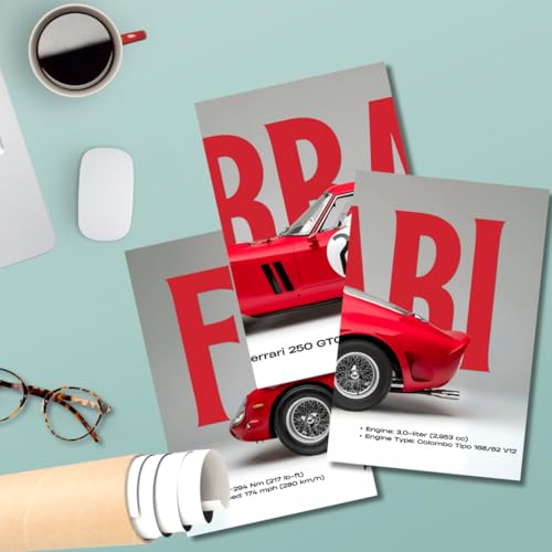 Image of Good Hope Ferrari Car Poster for wall 3 Piece Car Split Poster 12x18 inch Set for Room, Wall Art Home, Office, Living Room, Bedroom, Hostel boys, Gift Wallpaper Wall Decoration, wall decor item
