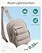 BAGSMART Puffer Sling Bag for Women, Quilted Small Crossbody Bag Lightweight Multi Pockets for Travel Sports Hiking, Camel