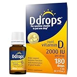 Ddrops Adults 2000IU 180 Drops - Liquid Vitamin D3 Supplement, Supporting Strong Bones & Immune System
