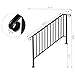 Outvita Handrails for Outdoor Steps, Black Wrought Iron Handrail Fits 4 or 5 Steps, Transitional Handrail with Installation Kit, Stair Railing for Concrete Steps or Wooden Stairs