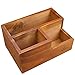 Coideal Wooden Desktop Storage Organizer/Remote Control Caddy Holder Wood Box Container for Desk, Office Supplies, Home, End Table (20 x 14 x 9.6 cm)