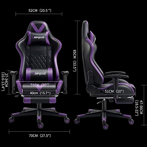 Darkecho Gaming Chair Office Chair With Footrest Massage Racing Ergonomic Chair Leather Reclining Video Game Chair Adjustable Armrest High Back Gamer Chair With Headrest And Lumbar Support Purple #TOP5