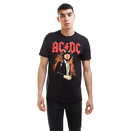 Cotton Soul ACDC Fire and Horns T-shirt pour homme, Noir , XL