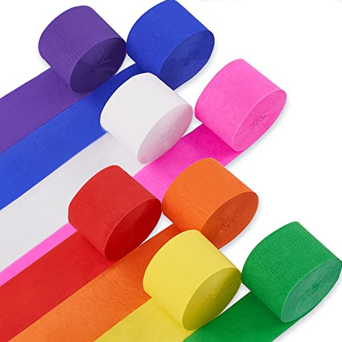 Partywoo Crepe Paper Streamers 8 Rolls 656Ft, Pack Of Rainbow Color Party Streamers For Party Decorations, Birthday Decorations, Wedding Decorations (1.8 Inch X 82 Ft/Roll) #TOP9
