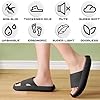 BHFRGAS Sliders Cloud Slippers Women Men,Non-Slip Mens Womens Slippers Cloud Sliders,Soft Flip Flops with Thick Sole for Shower Bathroom Pool Beach,Black, 8-9 UK #5