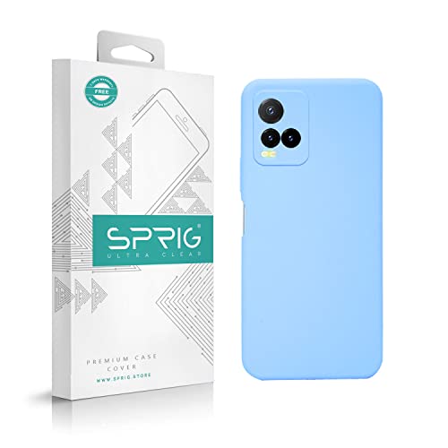 Image of SPRIG Compatible with VIVO Y33s Phone Liquid Silicone Cover Premium Back Cover Drop Tested Shock Proof Mobile Case for Men, Women, Boys and Girls with Camera Protection (Denim Blue)