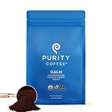 Purity Coffee CALM Decaf Medium Roast Ground (12oz Bag) | Specialty-Grade USDA Organic Mountain Water Process Decaffeinated Blend | Third Party Tested for Mold, Mycotoxins & Pesticides