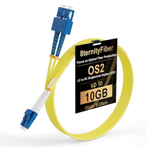 Cable de conexión de fibra monomodo OS2 LS a SC dúplex de 10m y 2mm LSZH para red de internet