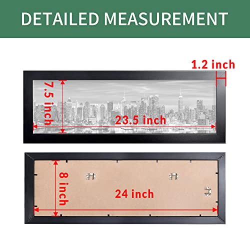Giverny 8X24 Picture Frames Black 1 Pack, Wood 8X24 Panoramic Picture Frame, Showing 8X24 Pictures For Wall Mounting, Simple And Classic Style Suitable For Decorating Houses, Offices, Hotels #TOP1