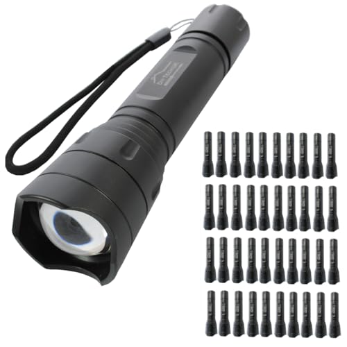 Lampe de poche LED zoom 300m puissante avec 5 modes d'éclairage lot de 40 pièces
