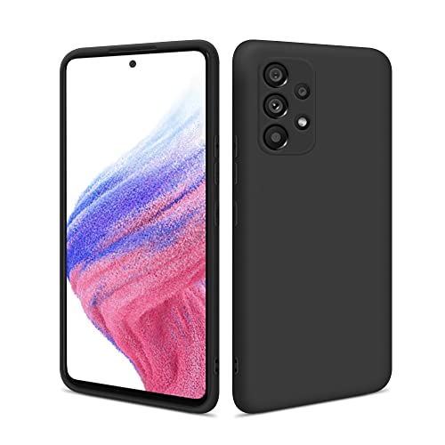 HSP Case for Samsung Galaxy A53 5G Matte Shockproof Slim Fit | Soft TPU Silicone Protective Cover with Raised Camera Protection Anti-Fingerprint & Dust Resistant Black