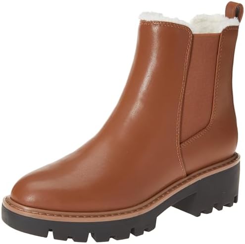 The Drop Damen Campbell Sherpa Chelsea Boot, Cognac, 37 EU