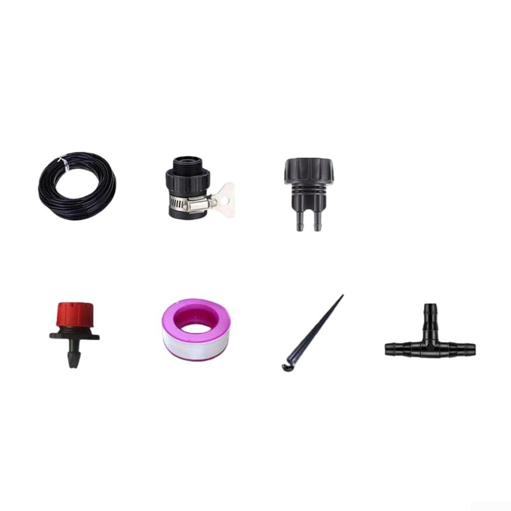 Sistema di irrigazione automatico da 25 m con timer dell'acqua, kit di irrigazione a goccia fai da te per piante da balcone, facile installazione, sistema di irrigazione completo per giardini (con