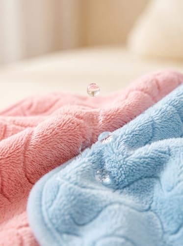 Image of Baby Hooded Towels,31 x 31 in Baby Washcloths, Infant Super Soft Baby Bath Towels with Hood for Toddlers1-3 (Blue Penguin + Pink Pig)
