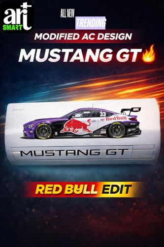 Image of Art Smart Mustang GT Racing Car Air Conditioner Sticker, High Quality Vinyl, HD Gloss Finish, 24 Inches, for Indoor (Purple)