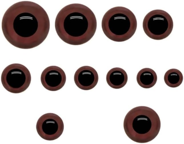 Brown Plastic Safety Eyes with Washers, Safety Eyes for Amigurumi, Crocheted and Knitted Dolls and Animals, Stuffed Animal Eyes (30mm - Brown, 2 Pair)
