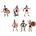 6pcs Action Figure Ancient Roman Gladiator Toy Warrior Fighter Figures Playsets with Weapon or Shield