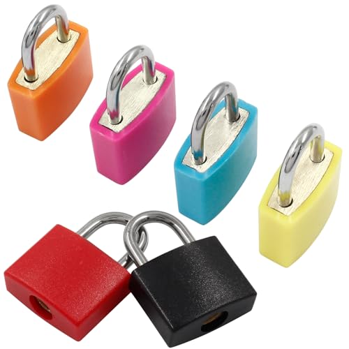 Image of Hitefu 6PCS Luggage Locks with Keys, Multicolor Small Suitcase Lock Padlocks, Metal Luggage Padlocks for Backpacks, Boxes, Laptop Bags