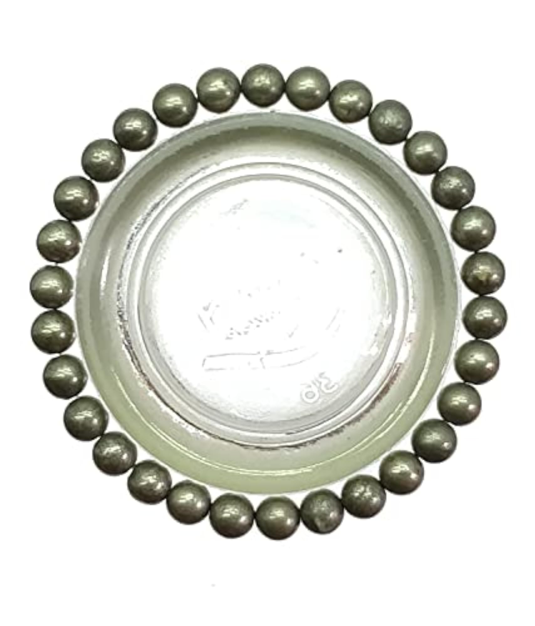 Natural Pyrite 6mm Round Bead Stretchable Bracelet, Unisex