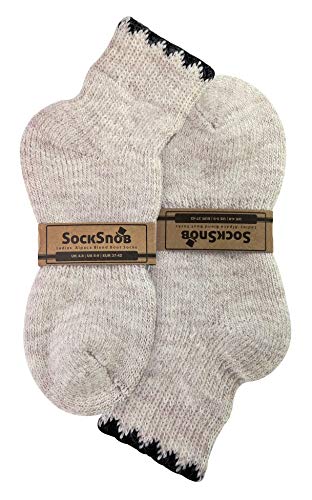 Image of Womens Thick Cozy Warm Low Cut Alpaca Wool Blend Hiking Socks for Ankle Boots