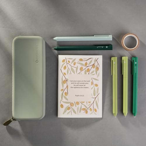 Image of DIVERSEBEE Gel Ink Pens Assorted Colors, 0.5 mm Fine Point, Bible Pens No Bleed Through with Cute Fine Tip, Bible Study Journaling Supplies Set, 5 Pack (Green)