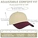 Vintage Classic Dad Hat Two Tone – 100% Cotton, Adjustable Metal Buckle Strap, Low-Profile Fit, Baseball Cap Unisex Stone Burgundy