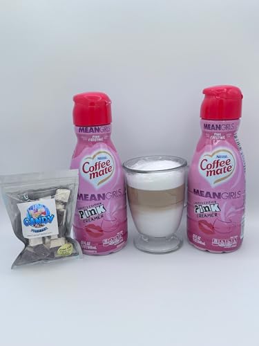 Candy Freezer Sugar-Free Liquid Coffee Creamer Bundle - Two (2) 32Fl oz Bottles of CoffeeMate Smooth and Creamy Liquid Coffee Creamer with 1 oz Freeze Dried Ice Cream Bites (Pink Frosting Mean Girls) - Thumbnail 2