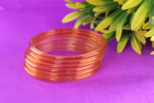 Image of STYOLLO Viral Jelly Transparent Plain Glass Chudi Set For Women & Girls | Traditional Bangle Set | Stylish Bangles For Girls | Ethnic Wedding, Festive & Daily Jewelry | Classic Designer Churi - Set Of 12