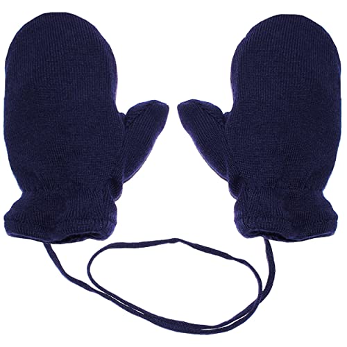 Preisvergleich Produktbild alles-meine.de GmbH sehr weiche Merino-Wolle Strick & Fleece - Fausthandschuhe - dunkel BLAU - Größe: 9 Monate - 18 Monate - Baumwolle & Schurwolle - Kinder / Baby - gefütt..