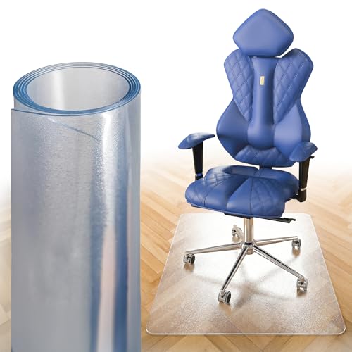 Björn&Schiller Bodenschutzmatte, rutschfeste Bürostuhlunterlage, Bodenmatte, Kratzfeste Stuhlunterlage, Schutzmatte, Unterlage für Bürostühle (Transparent, 90 x 60 cm)