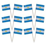 SUPVOX Selección de Palillos Banderas de Argentina 200 Unidades para Decoración de Eventos y Postres, Ideales para Celebraciones Temáticas y Picoteo