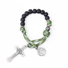 Green Beads / St Benedict Medal