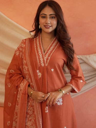 Image of Women's Mulmul Cotton Kurti with Pant and Dupatta