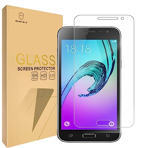 Mr.Shield Designed for Samsung Galaxy J3 / Galaxy J3 (2016) [Tempered Glass] Screen Protector [0.3mm Ultra Thin 9H Hardness 2.5D Round Edge] with Lifetime Replacement