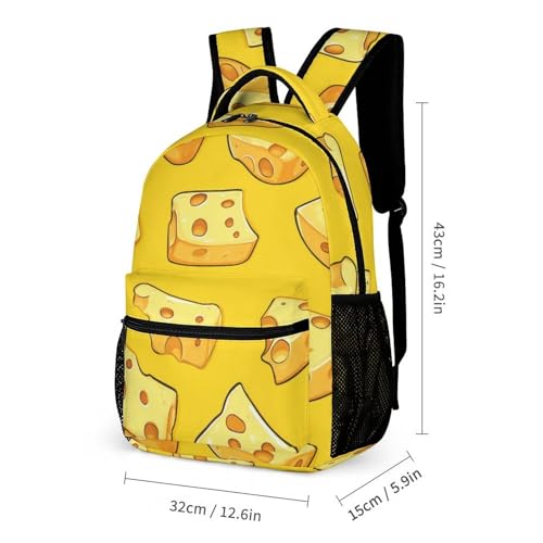 Cheese Slices Pattern Cute Backpacks Set Lightweight Lunch Bag Aesthetic Pencil Cases for Travel Work2