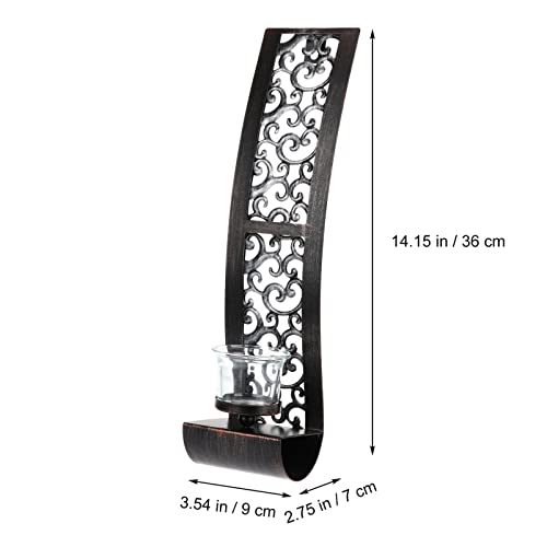 minkissy Wall Hanging Candle Holder Living Room Wall Decor Farmhouse Wall Candle Sconces Metal Candle Holders Wall Decor Living Room Candle Stand Wall Decoration Wrought Iron Old Fashioned