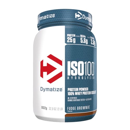 Dymatize ISO 100 Hydrolyzed Fudge Brownie 932g - Whey Protein Hydrolysat + Isolat Pulver