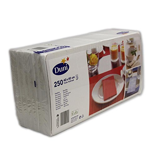 Preisvergleich Produktbild Duni 250 Zelltuch Servietten Weiß 40cm x 40cm