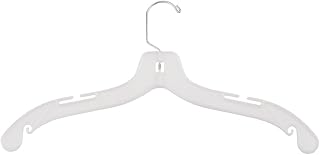 NAHANCO 1505R Plastic Dress Hangers with Molded Shoulders, Middle Heavy Weight, 17