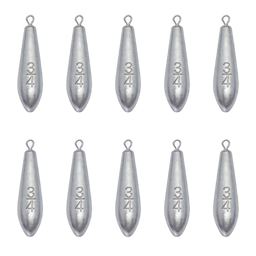 TKHDBF Fishing Weights Sinkers, Teardrop Drop Shot Weights for Bass Fishing