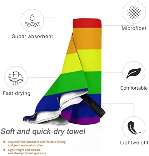 COUNTRY CLUB Progress Pride Flag LGBTQ+ Rainbow Large Microfibre Beach & Bath Towel Lightweight Sports Travel Gym Summer