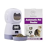Automatic Cat Feeder - 3.5L Pet Food Dispenser for Cats and Dogs -Timed Pet Feeder with Twist Lock Lid, Visible Window and Memory Function - Programmable 1-4 Meals Per Day & 10s Voice Recorder.