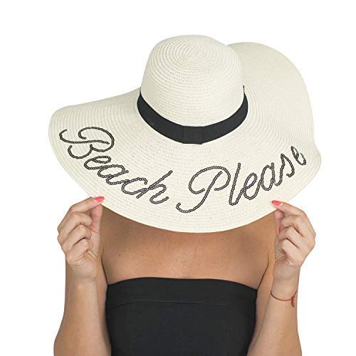 Benvas B07FPMNR2W | Beach Please Hat | Australian Bamboo Straw Sun Hat, Beach Hat for Women | Shade Hat, Straw Hat, Sun Protection, Shade, Sun Hats, Sun Hats for Women