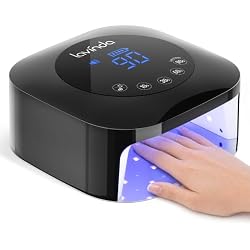 Lavinda UV Nail Lamp for Gel Polish, Professional UV Light Nail Dryer Black | Gel Nail Lamp Cordless, Rechargeable Fast Curing Lamp with 4 Timer Setting Auto Sensor, 54W, 36 Dual Wavelength Lamp beads