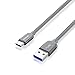 USB Type C Cable, Nekteck Nylon Braided USB-C to USB Type A Male Data & Charging Cord 56k ohm resistor 6.6ft for for Macbook 12 Inch, Galaxy S9/ S9 Plus, Note8/ LG G5/G6, Pixel2/ Pixel2 XL, Grey