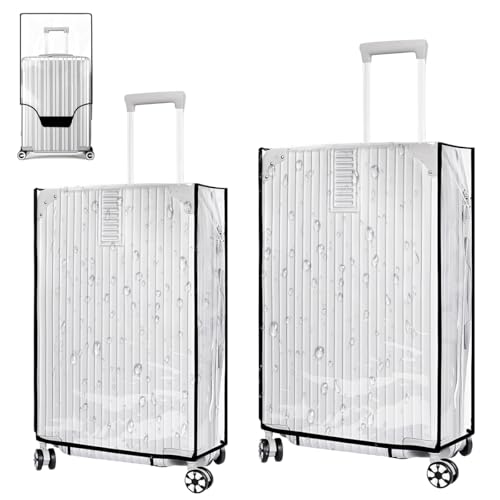Paquete de 3 Funda para Maletas para Equipaje, Impermeables Transparentes, para Maletas de 20, 24 y 28 Pulgadas, Grandes, Medianas y pequeñas, De PVC