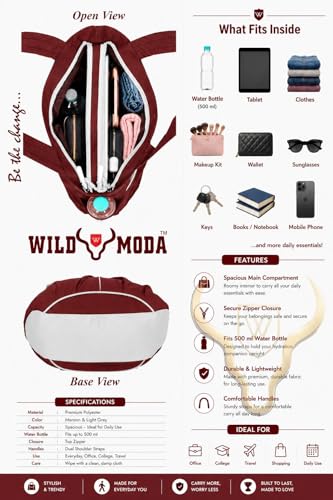 Image of WILD MODA Women's Tote & Shoulder Bag (Set of 1) | Set of 1