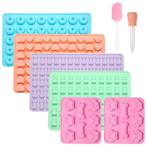 Luxoraiova Backmatte Hundekekse, 6 Stück Backmatten für Hundeleckerlies Set, Silikon Backform Hundekekse für DIY Hundekekse, Schokolade, Süßigkeiten, Kekse, BPA-frei